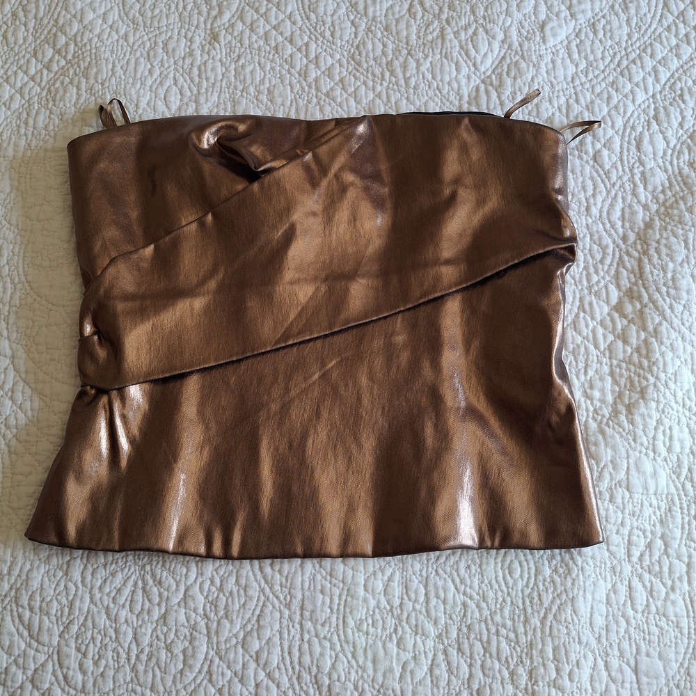 Zara Black and Copper Faux-Leather Jacket
